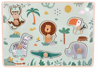PUZZLE UCHWYTY DŹWIĘKOWE ZWIERZĘTA SAFARI ADAMTOYS PIERWSZA UKŁADANKA