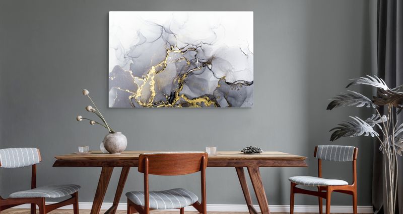 Obraz Ścienny MARMUR Abstrakcja Elementy Złota Akwarele 100cm x 70cm zdjęcie 4