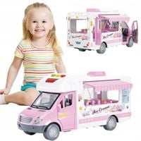 DUŻA Lodziarnia KAMPER dla Lalek ŚWIATŁO DŹWIĘK WYSUWANA MARKIZA MATADI