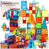 KLOCKI MAGNETYCZNE 3D konstrukcyjne DUŻE Zestaw XXL 100 el. Magnetic Tiles