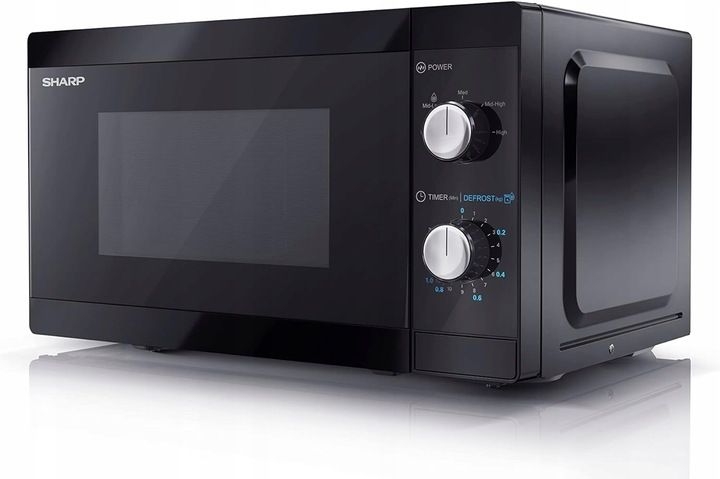 Kuchenka mikrofalowa wolnostojąca SHARP 800W 20L czarna zdjęcie 8