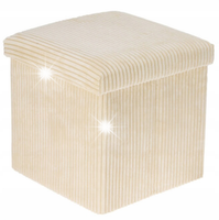 PUFA ZE SCHOWKIEM POLIESTER BEŻOWA 38X38X38CM MAX 130KG