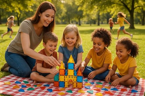 KLOCKI MAGNETYCZNE 40el KREATYWNE KONSTRUKCYJNE EDUKACYJNE 3D ZABAWA 148A na Arena.pl
