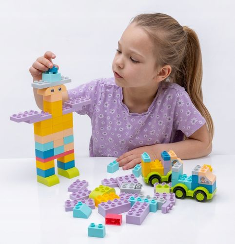 KLOCKI budowlane konstrukcyjne DUŻE ELEMENTY podwozia Zestaw XXL 86 el. na Arena.pl