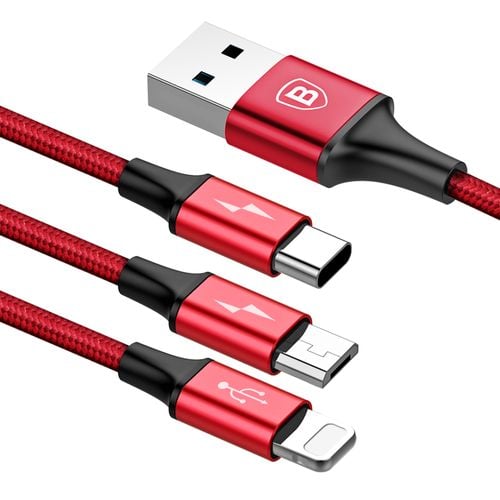 KABEL BASEUS 3W1 MICROUSB USB-C DO APPLE - 1,2M na Arena.pl