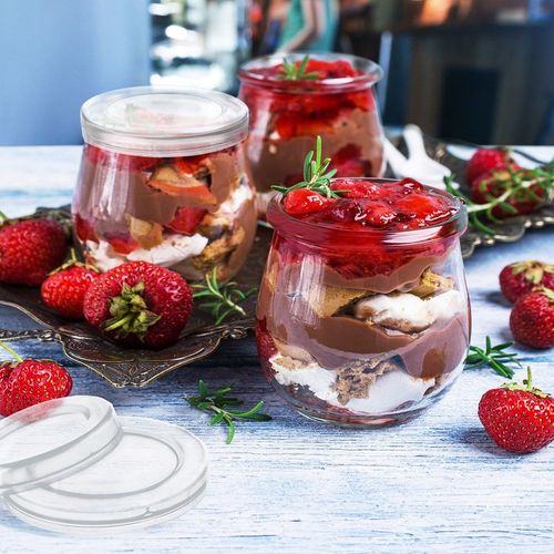 12x Pokrywka do Słoika Pojemnik Pucharek Kubek na Jogurt Desery 6,8cm 300ml na Arena.pl