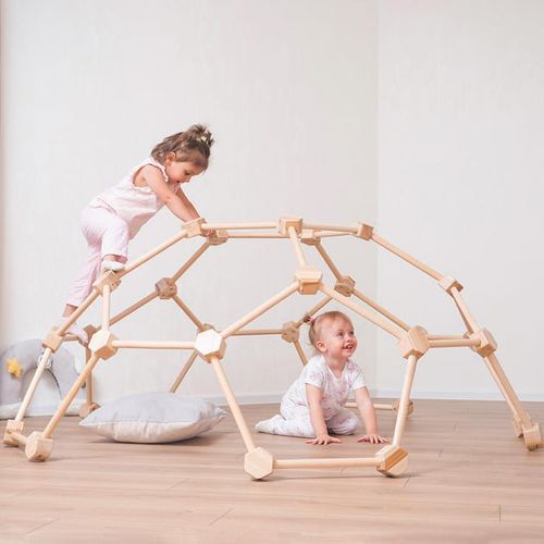 Plac zabaw Domowa kopuła wspinaczkowa XL - drewno-biały na Arena.pl