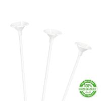 Patyczki do balonów z zatyczką papierowe białe, 10 szt.