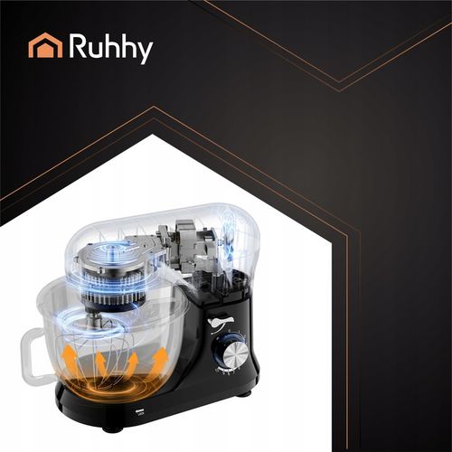 Robot Planetarny Kuchenny RUHHY 4,5L Wielofunkcyjny Mikser do Ciasta CZARNY na Arena.pl