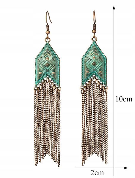 Kolczyki Długie Modne Boho Orientalne Retro Vintag  P6 zdjęcie 8