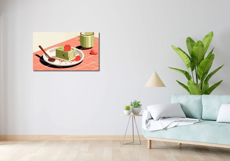 Obraz 90x50cm Deser Matcha zdjęcie 2