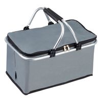 KOSZYK TERMICZNY NA ZAKUPY, PLAŻĘ Z 2 UCHWYTAMI - WODOODPORNY, SZARY