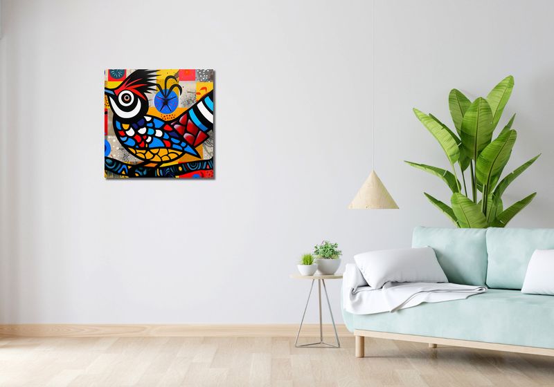 Obraz 60x60cm Ptak Na Wznak zdjęcie 2