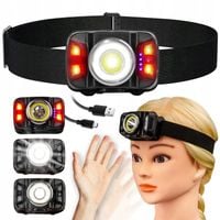 MOCNA Latarka Czołowa Akumulator Lampa Czołówka LED na Głowę CZUJNIK