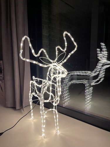 RENIFER ŚWIECĄCY LED DUŻY Z RUCHOMĄ GŁOWĄ BIAŁY CIEPŁY IP44 ZEWNĘTRZNY na Arena.pl