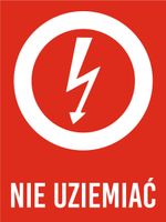 Tablica informacyjna Nie uziemiać grawer piktogram 20x15 cm duży wybór