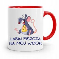Kubek Czerwony Prezent Dla Chłopaka Laski Piszczą Z Nadrukiem Ze Zdjęciem