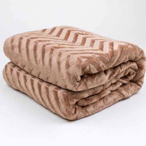 CIEPŁY KOC OZDOBNY NARZUTA NA ŁÓŻKO PREZENT PLED 200X220 CM BRĄZOWY WZÓR na Arena.pl