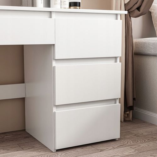 TOALETKA DO MAKIJAŻU WIZAŻU KOSMETYCZNA Z LUSTREM LED NOWOCZESNA LOFT na Arena.pl