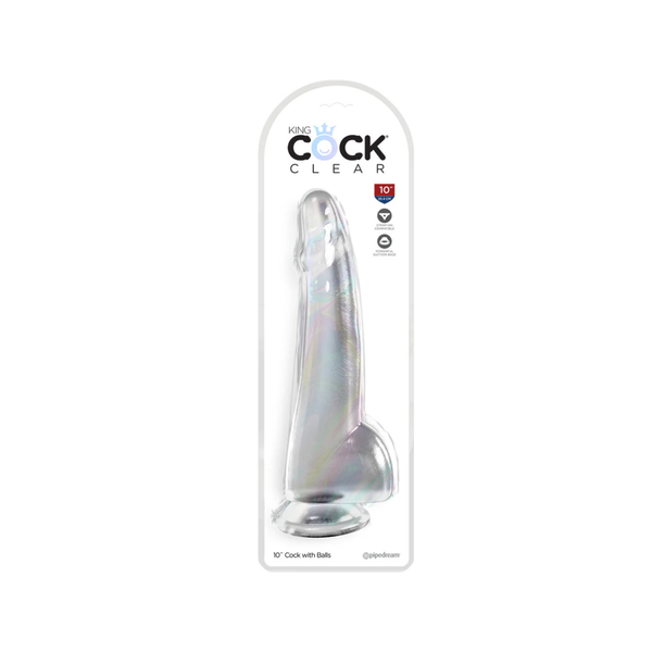 dildo 25cm king cock clear with balls pipedream zdjęcie 2