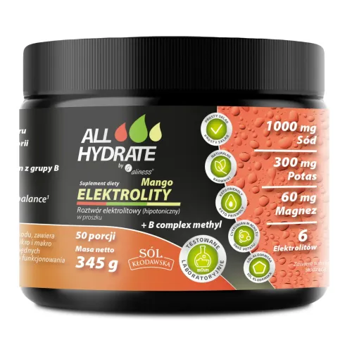 ALLHydrate - Elektrolity Mango + B complex methyl 345g na Arena.pl