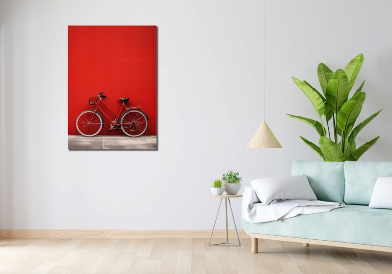 Obraz 70x100cm Czerwony Rower zdjęcie 2