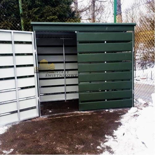 Wiata śmietnikowa spad tył 2,5x1,2m zielona Schowek ID416 zdjęcie 4