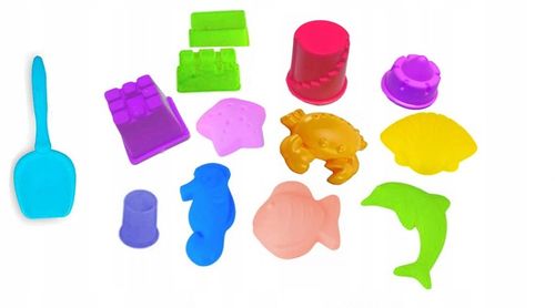 Piasek kinetyczny 3kg ZESTAW NAJWIĘKSZY 115 ELEMENTÓW kolorowy pompka basen na Arena.pl