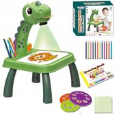 PROJEKTOR TABLICA DO NAUKI RYSOWANIA DINOZAUR RZUTNIK + AKCESORIA