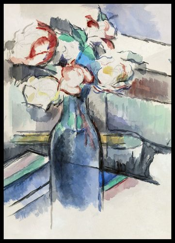 Plakat 50x70cm  Roses in a Bottle, Paul Cezanne Vintage do Salonu na Arena.pl