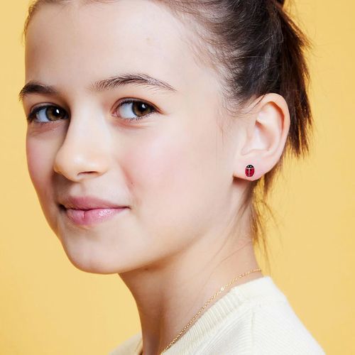 srebrne kolczyki biedronki dla dziewczynki na Arena.pl