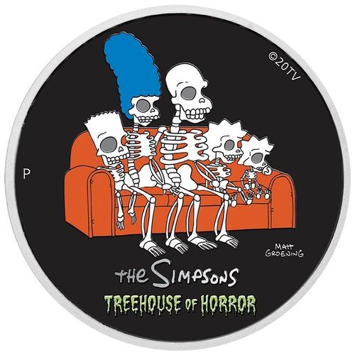 Tuvalu: The Simpson - Treehouse Of Horror kolorowany 1 uncja Srebra 2022 na Arena.pl