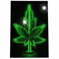 Obraz 60x40 marihuana zioło konopie neon popart