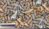 Fototapeta MARMUR ZŁOTY SREBRNY 3D 390x280