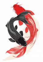 Plakat 42x59,4cm Yin i Yang Koi
