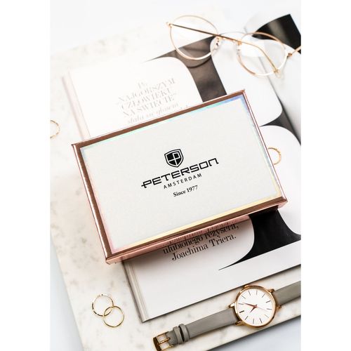 czerwony, poziomy portfel damski wykonany ze skóry ekologicznej - peterson na Arena.pl