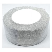 WSTĄŻKA BROKATOWA 38MM WB38-2 SREBRNA BREWIS