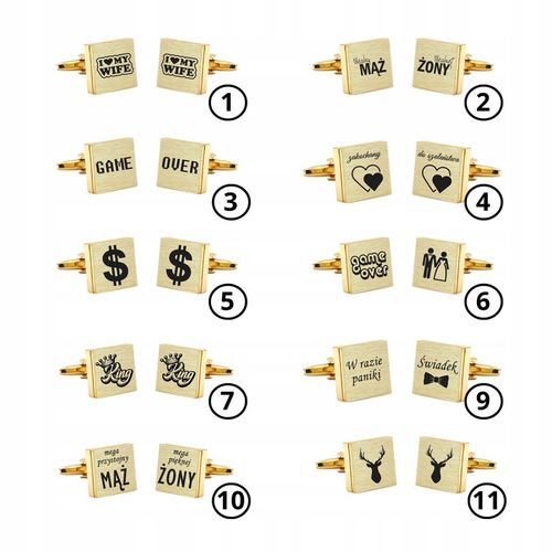 Spinki do mankietów koszuli z własną grafiką tekstem z grawerem na prezent na Arena.pl