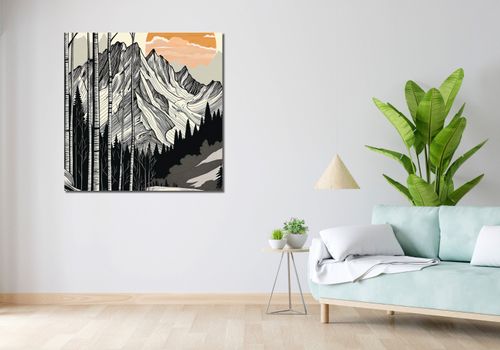 Obraz 100x100cm Drzeworys Górski na Arena.pl