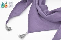 Chusta muślinowa pod szyję dla dzieci chwosty fioletowa S