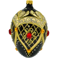 Bombka choinkowa szklana: Ekskluzywne jajo Faberge z rubinem: czarne