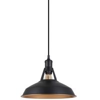 Industrialna LAMPA wisząca FREYA MDM-2315/1 M BK+GD Italux metalowa OPRAWA zwis loft czarny złoty