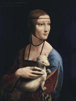 Plakat 60x80cm Dama z Łasiczką, Da Vinci Vintage do Salonu