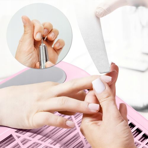 POCHŁANIACZ PYŁU DO PAZNOKCI BEZWORKOWY KASETOWY FILTR 80W RÓŻOWY na Arena.pl