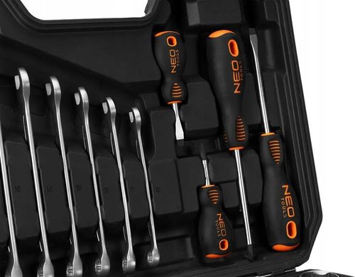 NEO TOOLS Zestaw Kluczy Nasadowych 100 el. 1/2" 1/4" Klucze Płasko Oczkowe na Arena.pl
