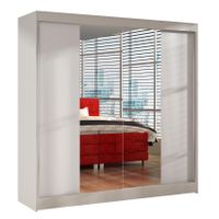 Szafa przesuwna Basti II z lustrem 200cm - garderoba- BIAŁY