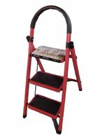 DRABINA SKŁADANA 110 CM 3 STOPNIOWA DOMOWA 100kg MOCNA UNIWERSALNA STALOWA