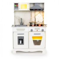 DREWNIANA KUCHNIA ECOTOYS DLA DZIECI Z LED I DŹWIĘKAMI