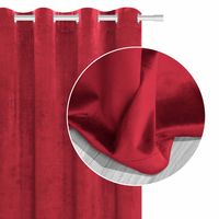 Zasłona gotowa na przelotkach VELVET SOFT 140x250 welurowa czerwona