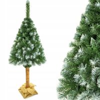 CHOINKA SZTUCZNA SOSNA DIAMENTOWA OŚNIEŻONA EKO 3D NA PNIU NATURALNYM 160CM